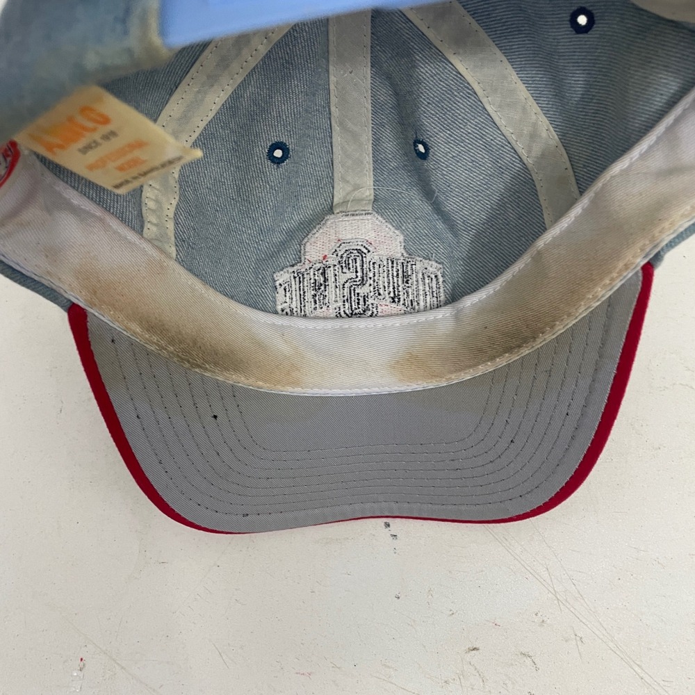 VTG Annco Ohio State Buckeyes Denim Snapback Hat Cap Red Brim Collegiate Mens - Picture 6 of 7